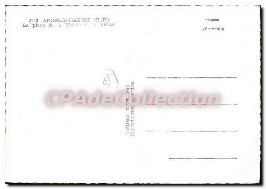 CPSM Argeles Gazost La Place De La mairie — Verso