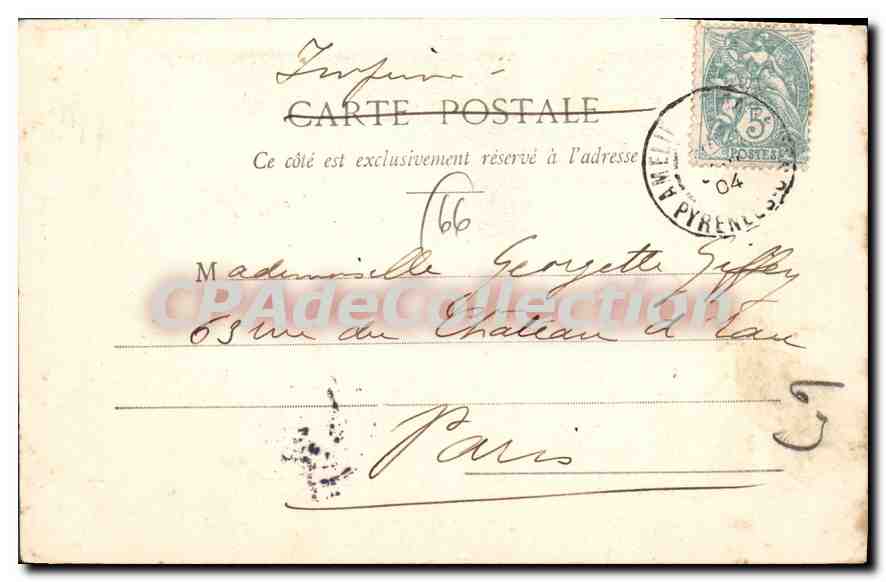 CPA Amelie Les BAINS Passerelle De I'Hopital hôtel Martinet Villa Bellevue — Verso