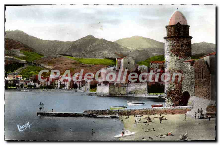CPA Collioure plage tour
