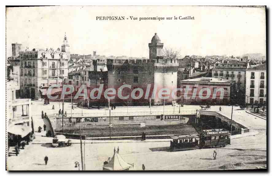 CPA Perpignan Vue Panoramique Sur Le Castillet