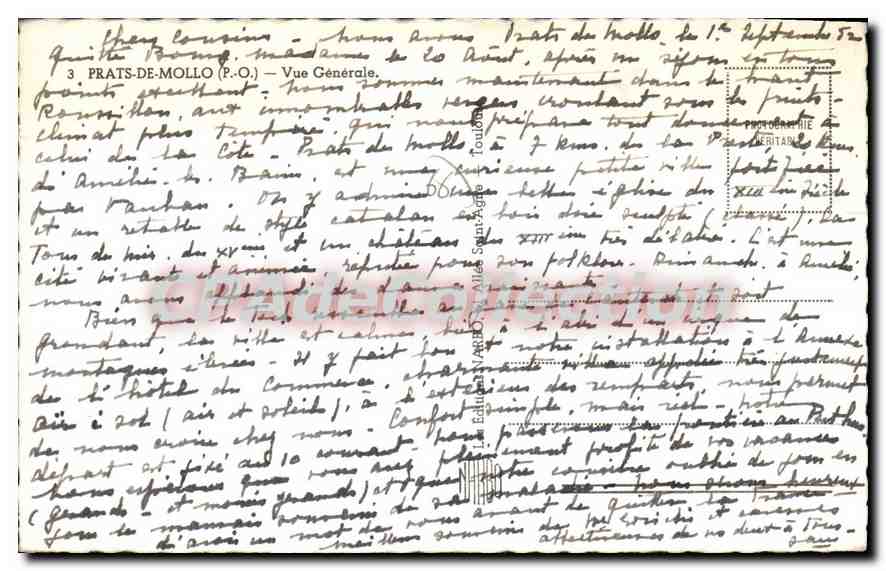 CPA Prats De Mollo Vue Generale — Rückseite