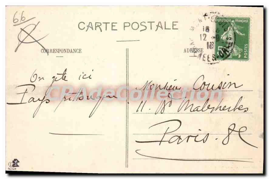 CPA Mont Louis La Citadelle — Verso