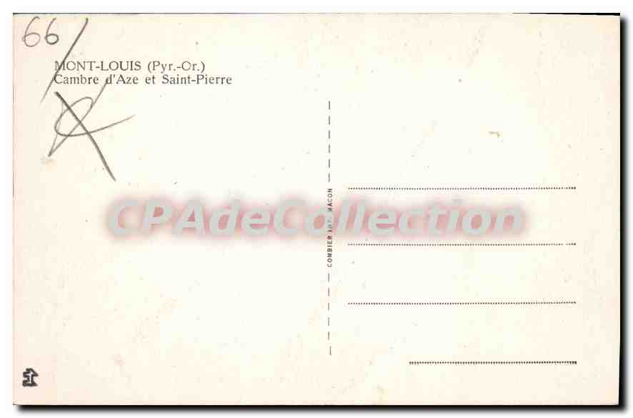CPA Mont Louis Cambre D'Aze Et Saint Pierre — Verso