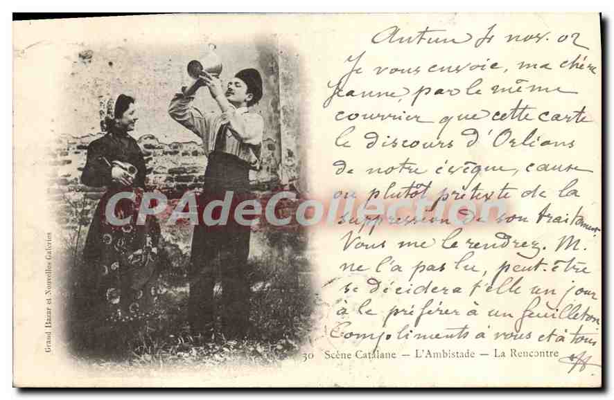 CPA Scene Catalane L'Ambistade la Rencontre