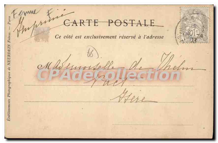 CPA Jeune Femme — Verso