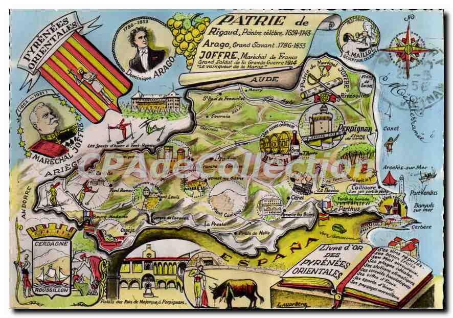 CPSM Pyrénées orientales Patrie De Rigaud Arago Joffre
