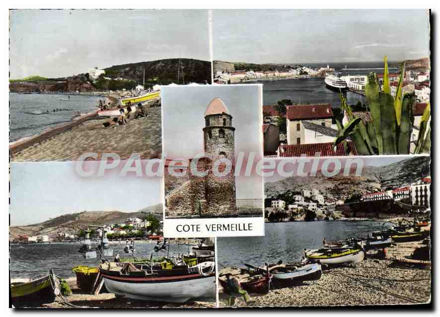 CPSM cote Vermeille Argeles Sur Mer Port Vendres Collioure Banyuls-sur-mer Cerbere