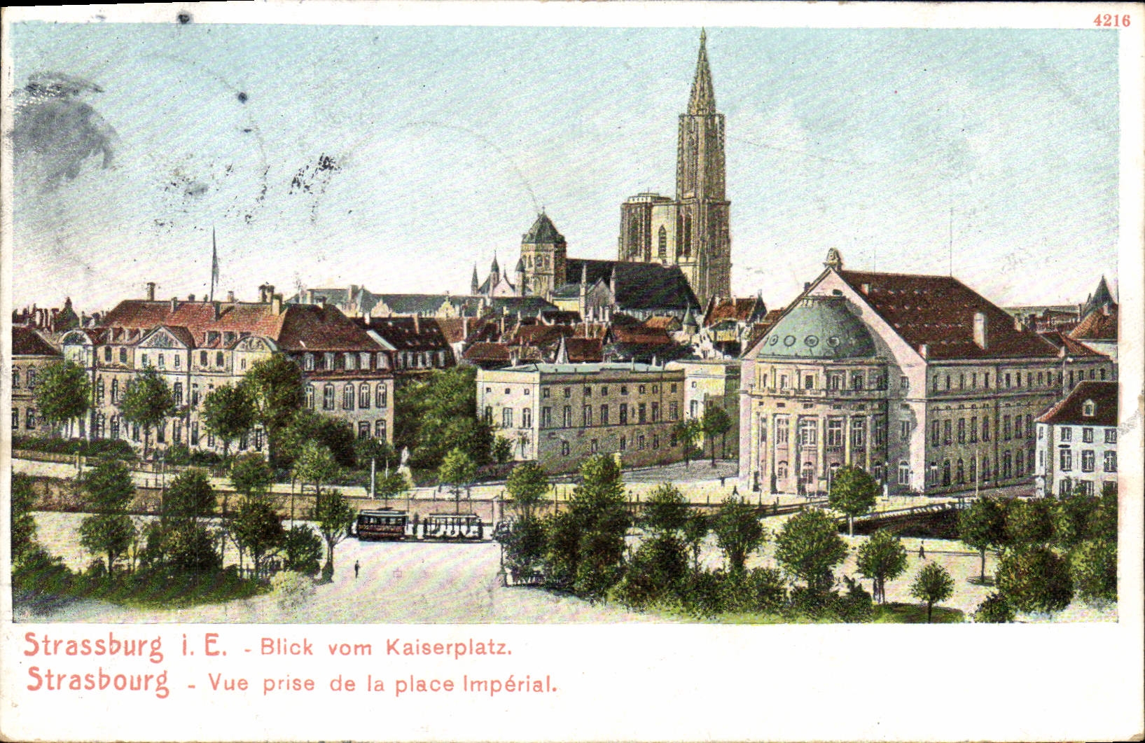 CPA Strasbourg vue prise de la place impériale