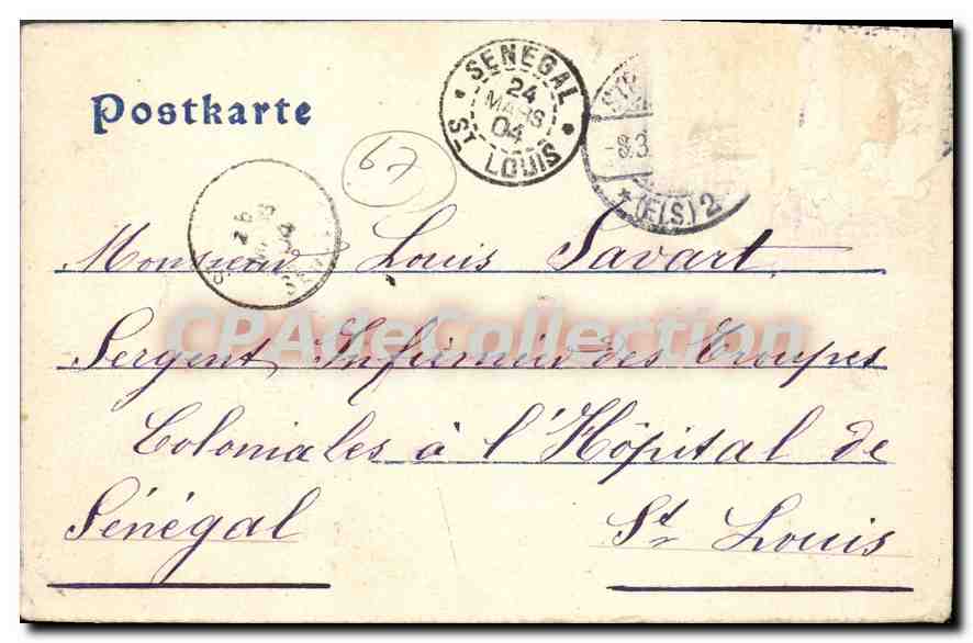 CPA Strasbourg broglieplatz — Verso