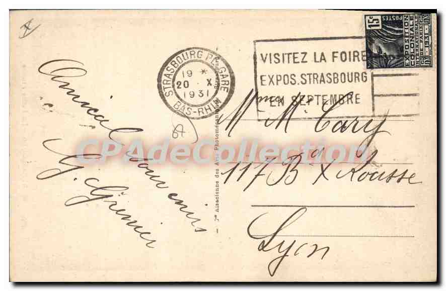 CPA Strasbourg La Petite France — Rückseite