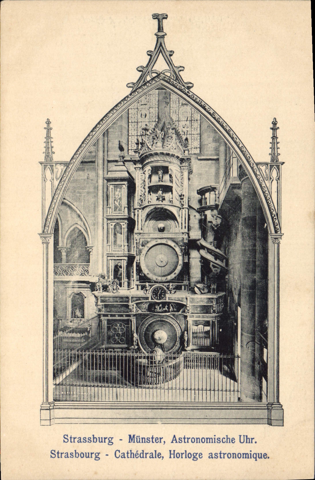 CPA Strasbourg cathédrale horloge astronomique