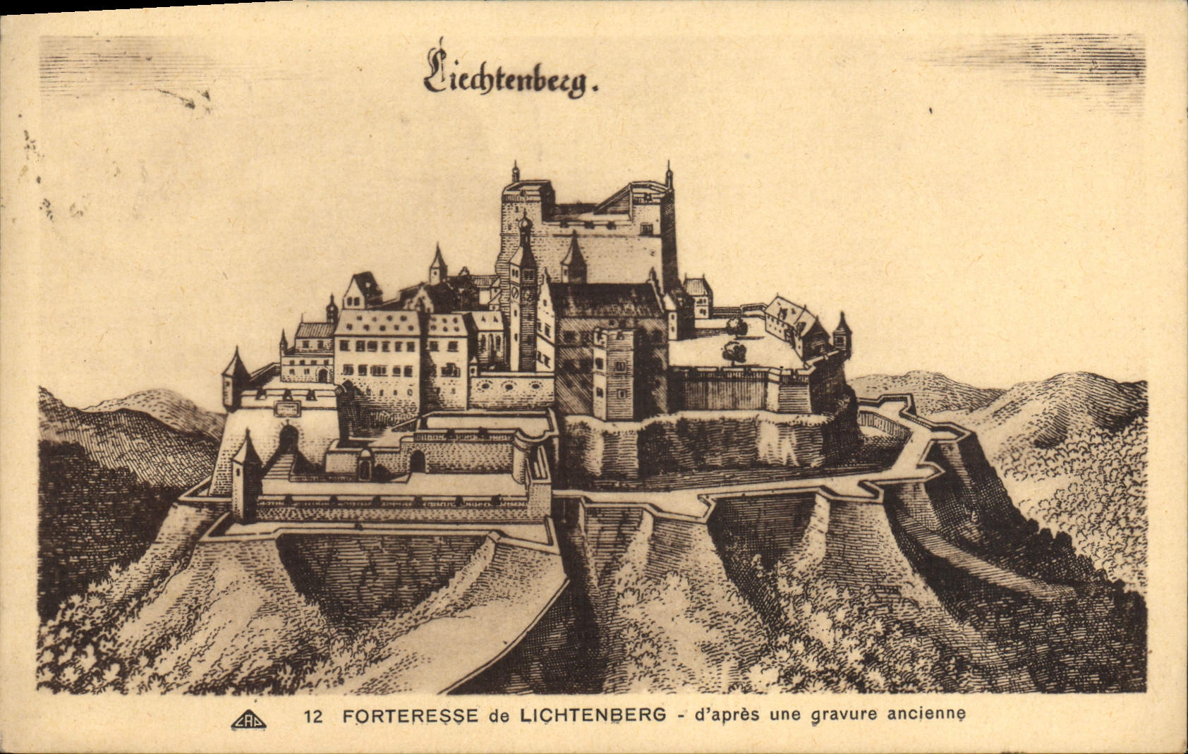 CPA Lichtenberg Forteresse D'Apres Une Gravure 