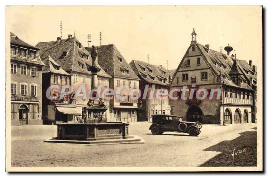 CPA Obernai Place Du Marché Et Fontaine Ste Odile