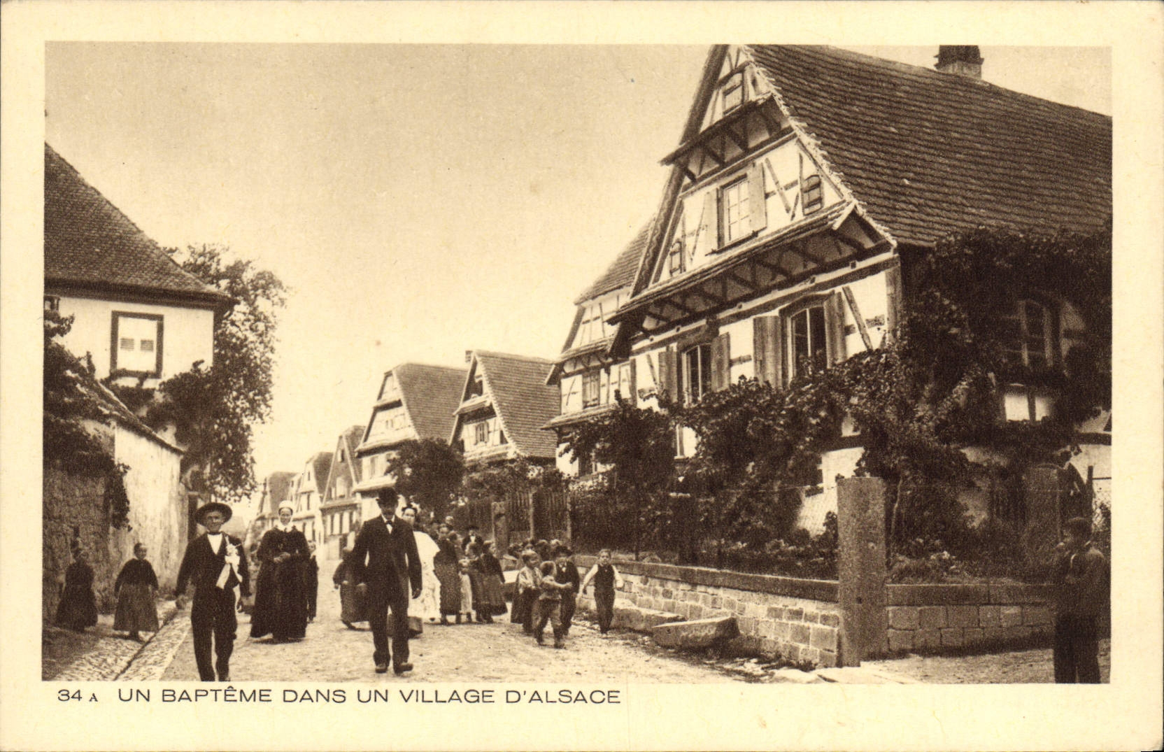 CPA Un Bapteme Dans Un Village D'Alsace