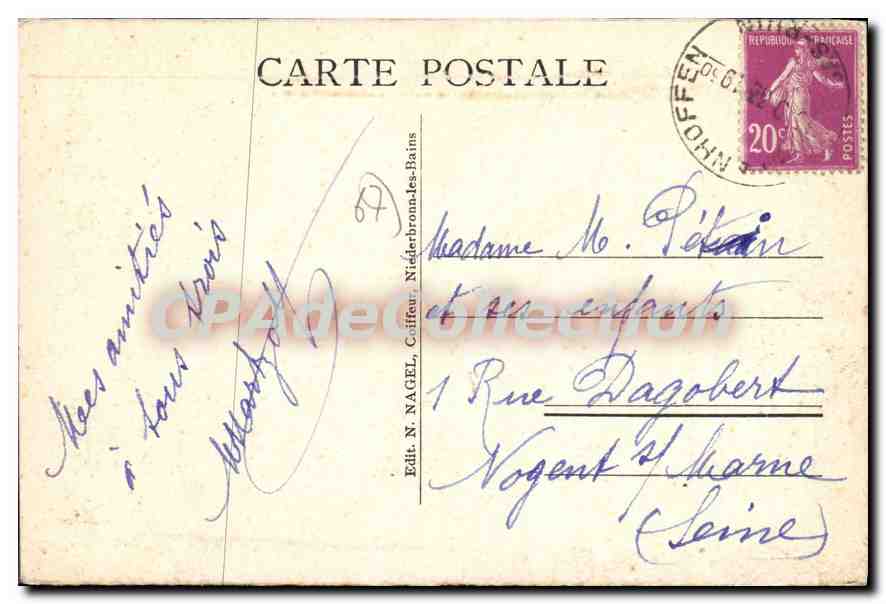 CPA Niederbronn Les Bains Vue Generale — Verso