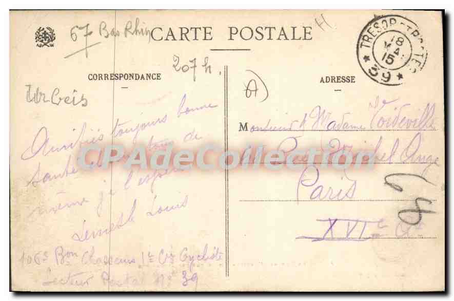 CPA Au Col De Lubine Visite Par Les Douaniers — Rückseite