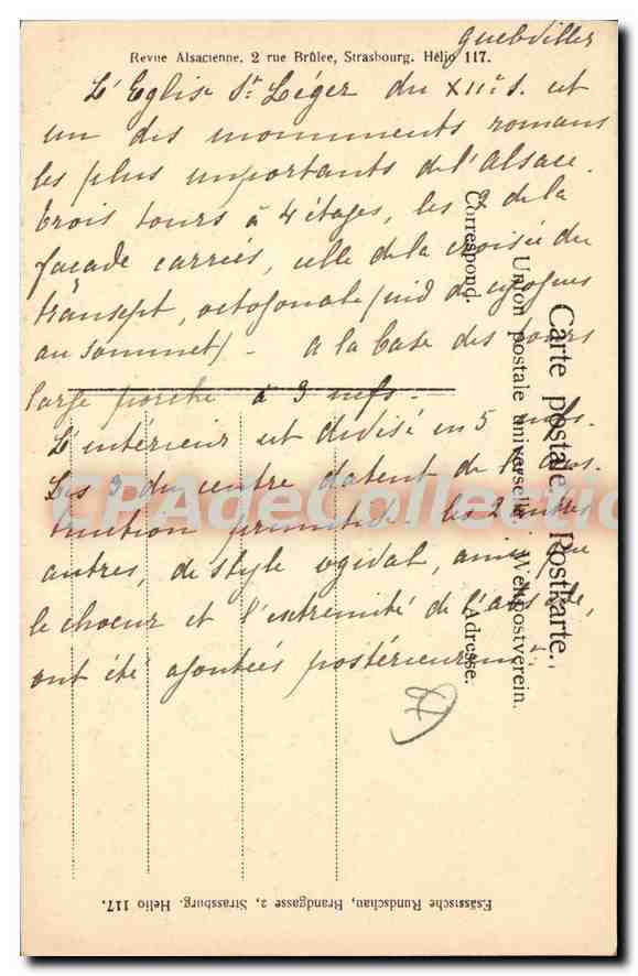 CPA GUEBWILLER saint-léger — Rückseite