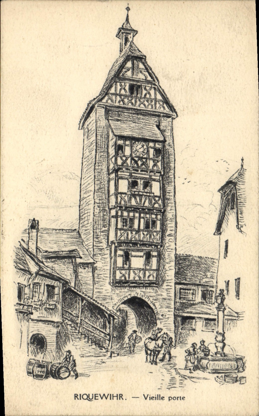 CPA RIQUEWIHR vieille porte