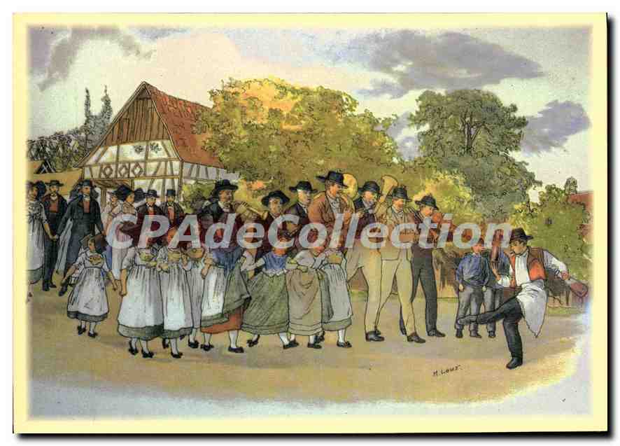 CPSM Henri Loux Alsace Cortege De Fete