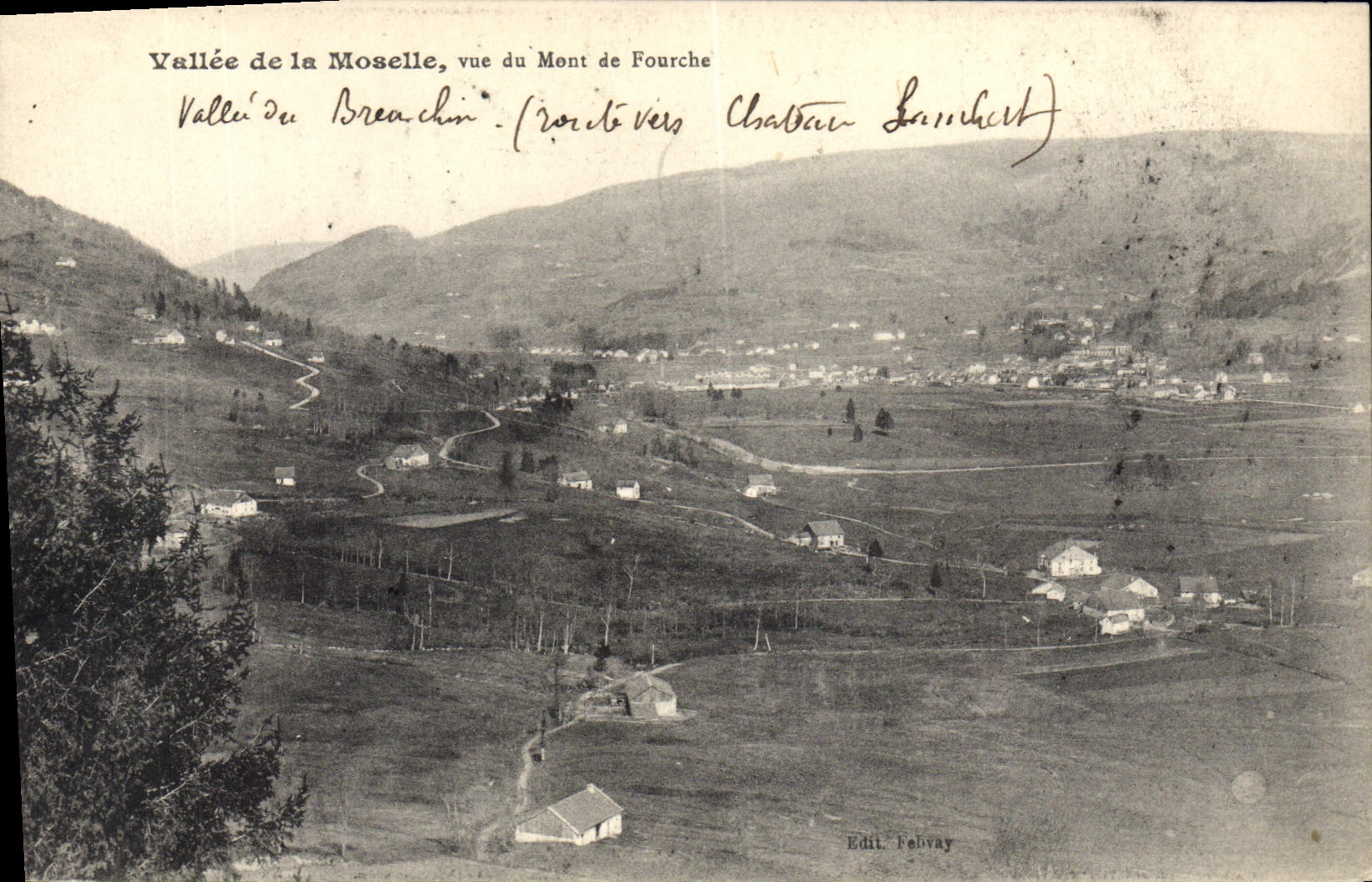 Vallée de la Moselle, vue du Mont de Fourche — (vues du Breachin, route vers Château Lannichet) — Edit. Febvay