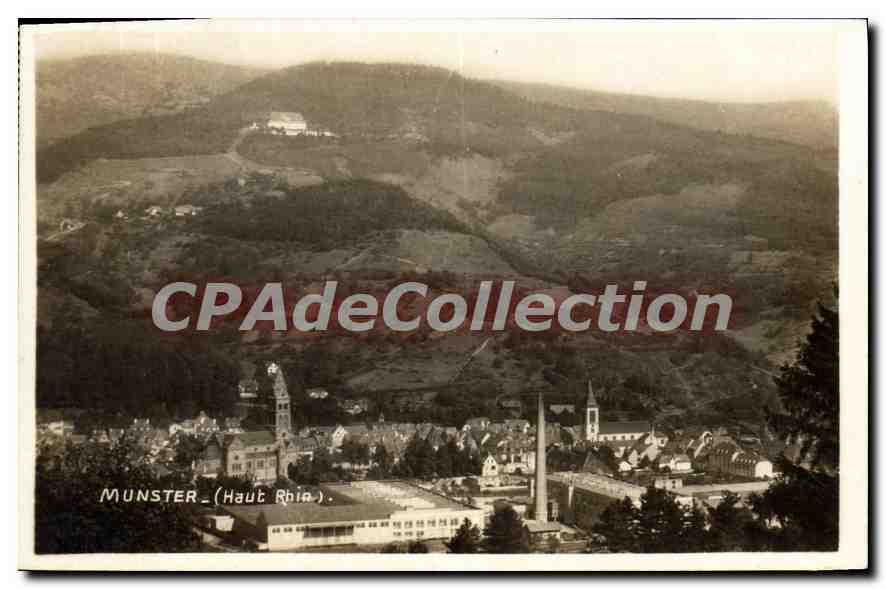 Munster (Haut Rhin) — vue aérienne du village et des collines environnantes — CPAdeCollection