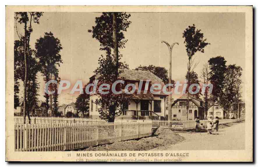 Potaschgruben von Elsass — Cité Rossulment (Grube Marie-Louise) — Hauptstraße — Werbeausgabe der Elsass-Potasch-Gesellschaft