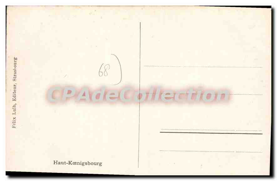 Haut-Kœnigsbourg — Ansicht des Schlosses auf den Höhen — Felix Lath, Straßburg — Rückseite