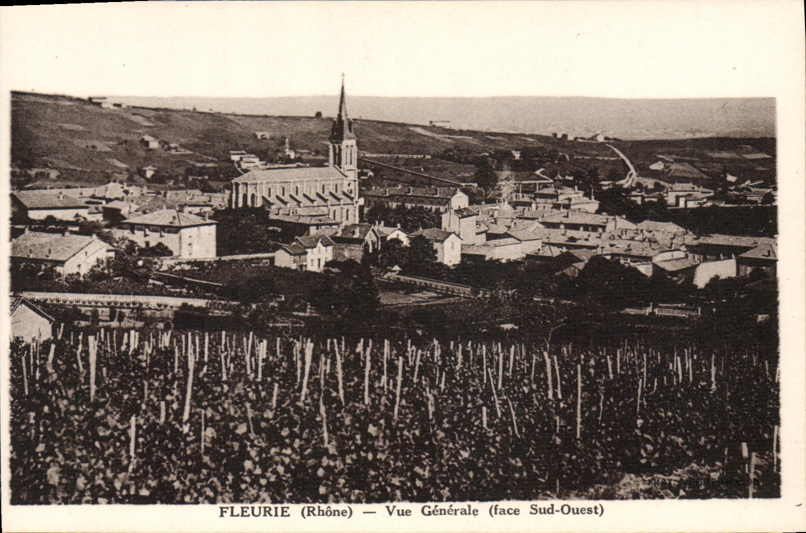 Fleurie (Rhône) — Vue Générale (face Sud-Ouest)