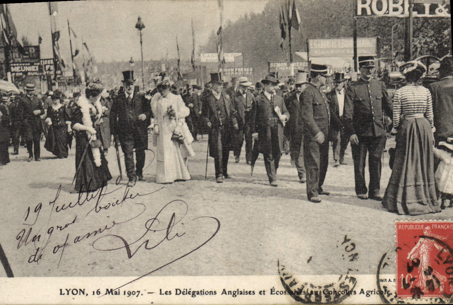 CPA Lyon Les Delegations Anglaises Et Ecosaises au concours agricole 16 mai 1907