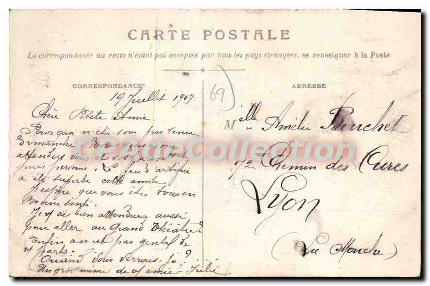 CPA Lyon Les Delegations Anglaises Et Ecosaises au concours agricole 16 mai 1907 — Verso
