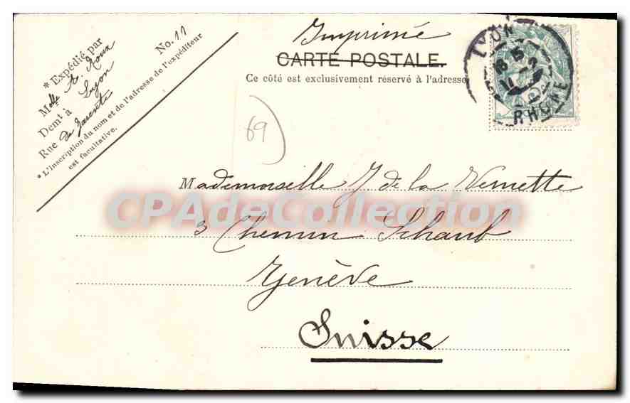 CPA Lyon le Gros Caillou croix rousse — Verso