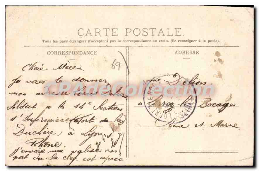 CPA Lyon Perspective De La Rue Du President Carnot — Verso
