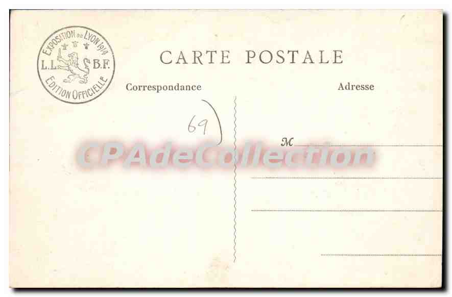 CPA Lyon Exposition Internationale 1914 bieres de la brasserie section de photographie — Verso