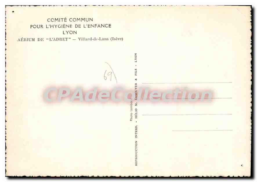 Classe d'école — Lyon, 20 juin 1949 — Photo Léonard & Fils — Verso