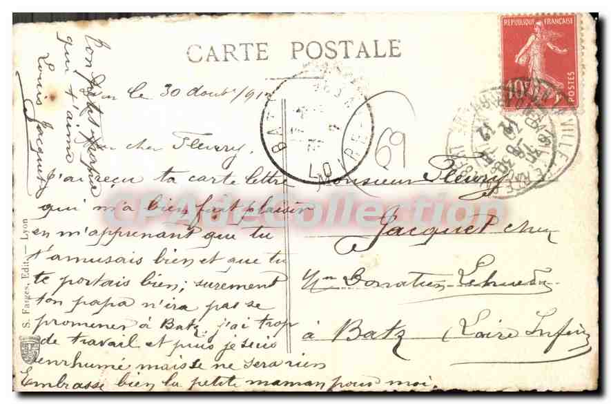 CPA Anse Et Le Mont D'Or — Verso