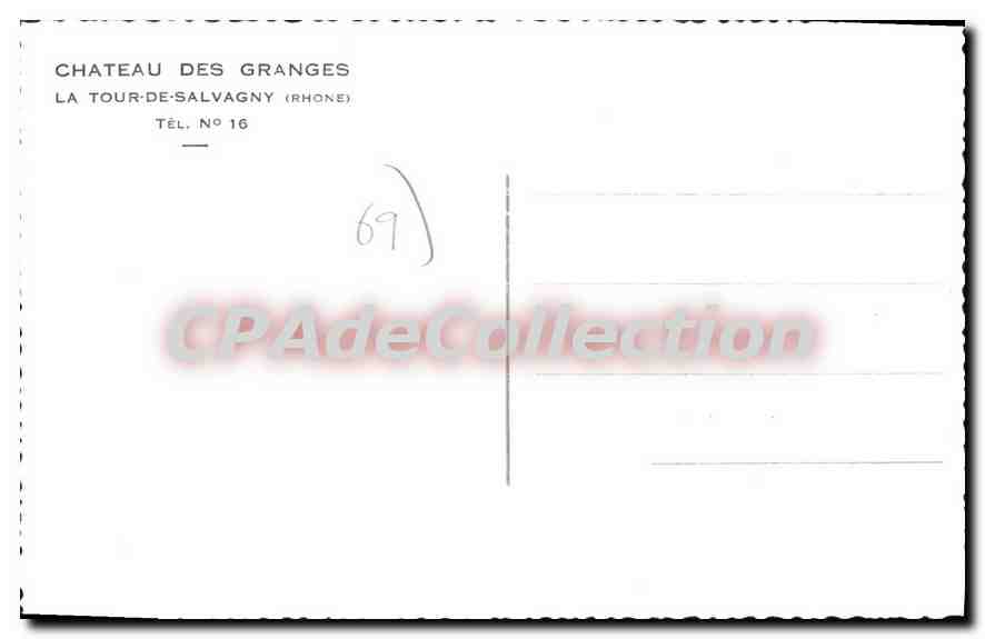 CPA La Tour De Salvagny château des granges — Verso