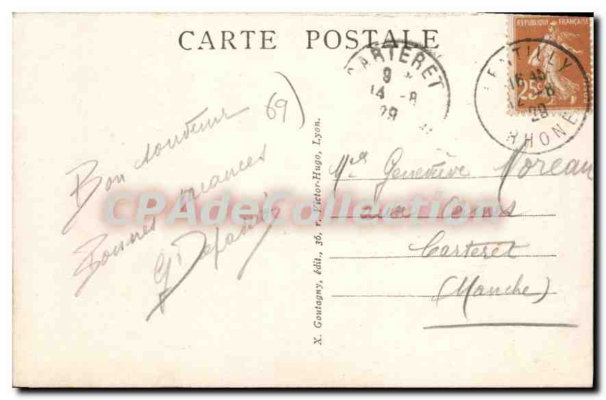 CPA Lentilly Quartier De La Gare — Verso