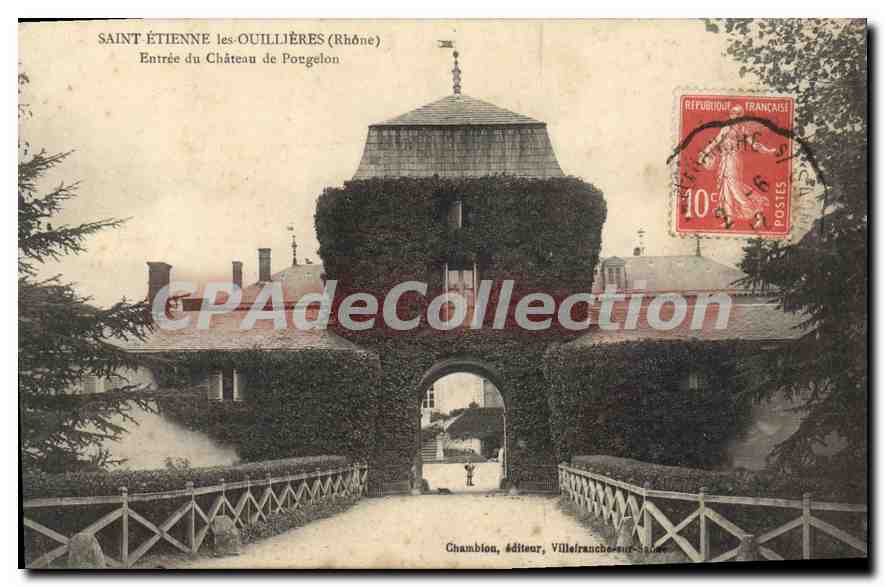 CPA Saint Etienne Les Ouillieres Entree Du Château de Pougelon