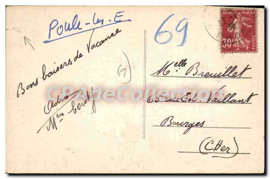 CPA les Echarmeaux Villa Des Sapins — Verso