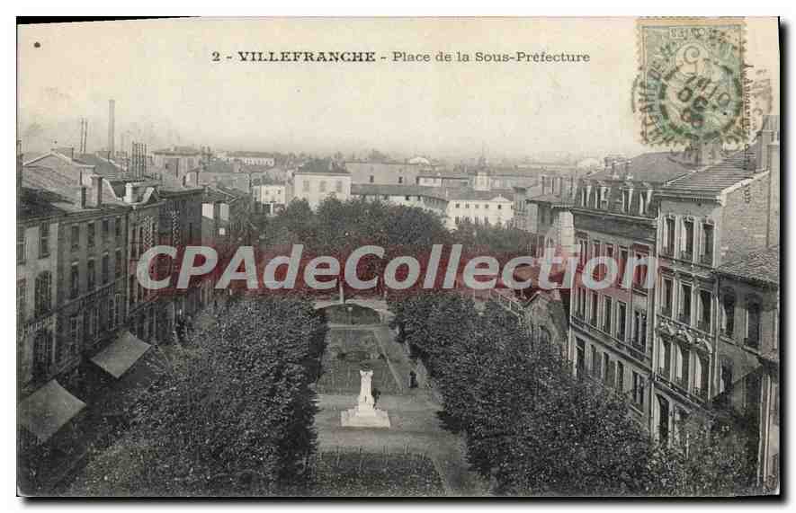 CPA Villefranche Place De La Sous Prefecure