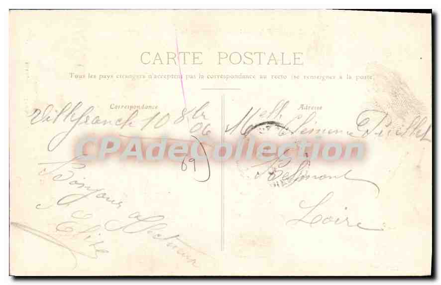 CPA Villefranche Place De La Sous Prefecure — Back