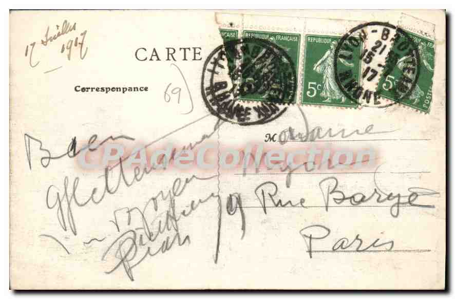 CPA Couzon La Vierge Et La Ville — Verso