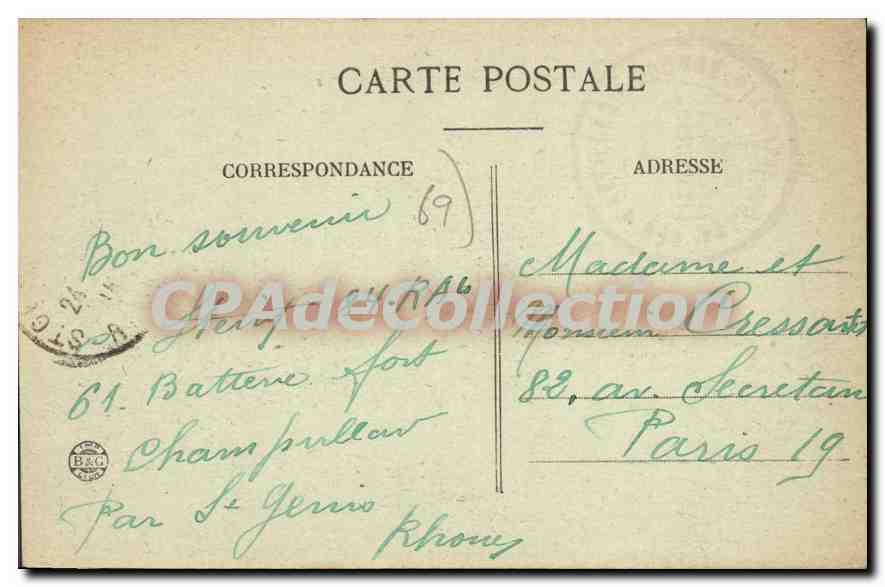 CPA Saint Genis Laval Vue Generale — Verso