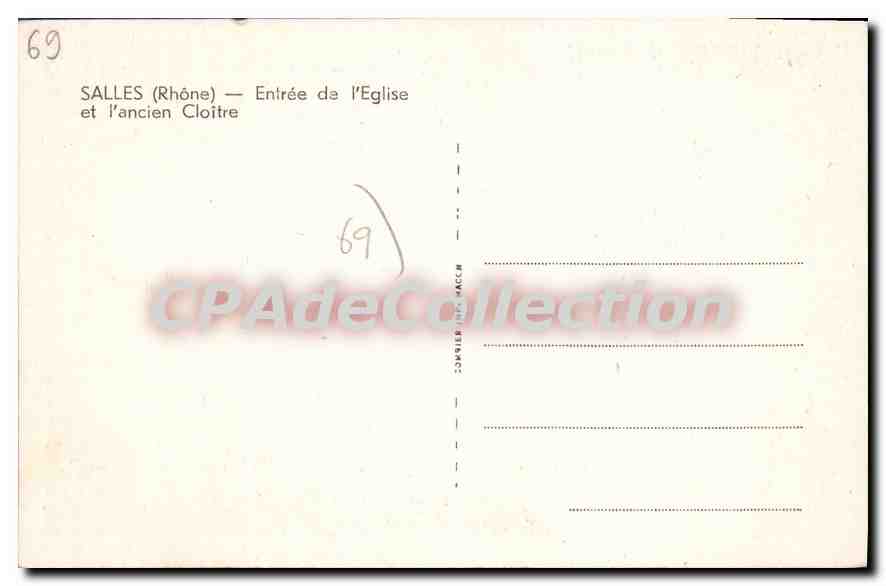 CPA Salles Entree De I'Eglise — Verso