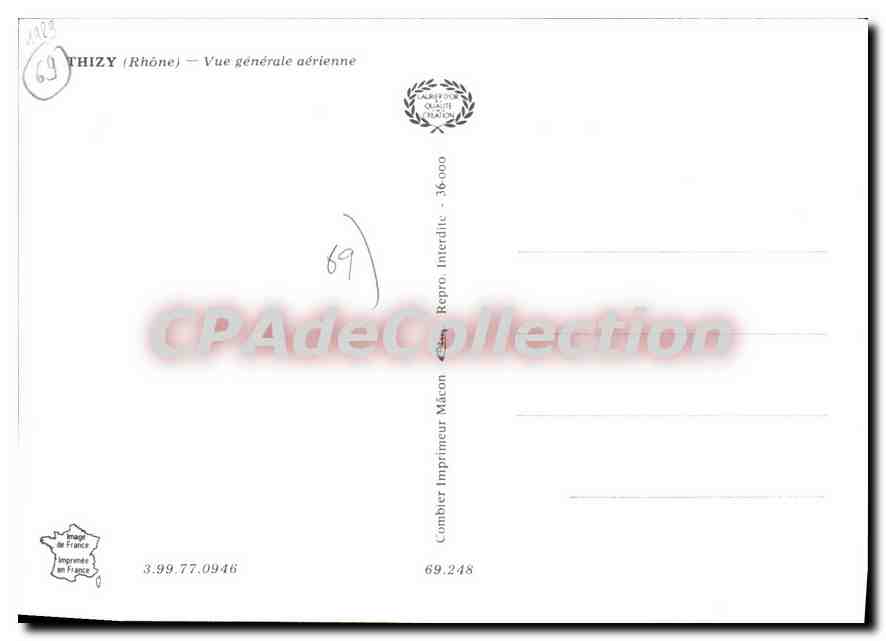 CPSM Thizy Vue Generale Aerienne — Back