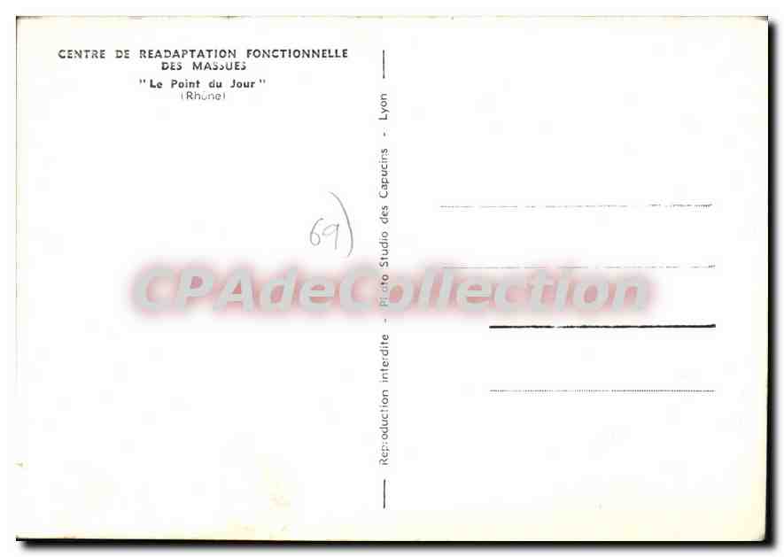 CPSM Le Point Du Jour centre de réadaptation fonctionnelle des massues — Verso