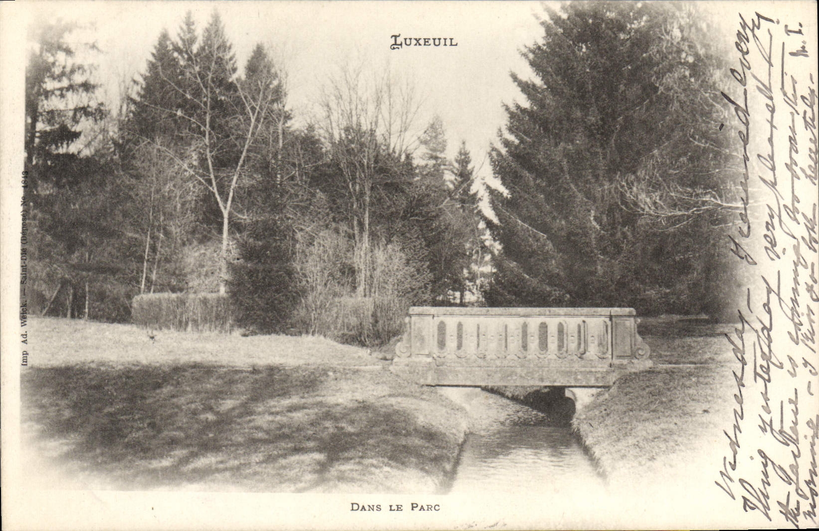 Luxeuil — Dans le parc — Imp. A.D. Werk, Sion (Suisse) N° 1619