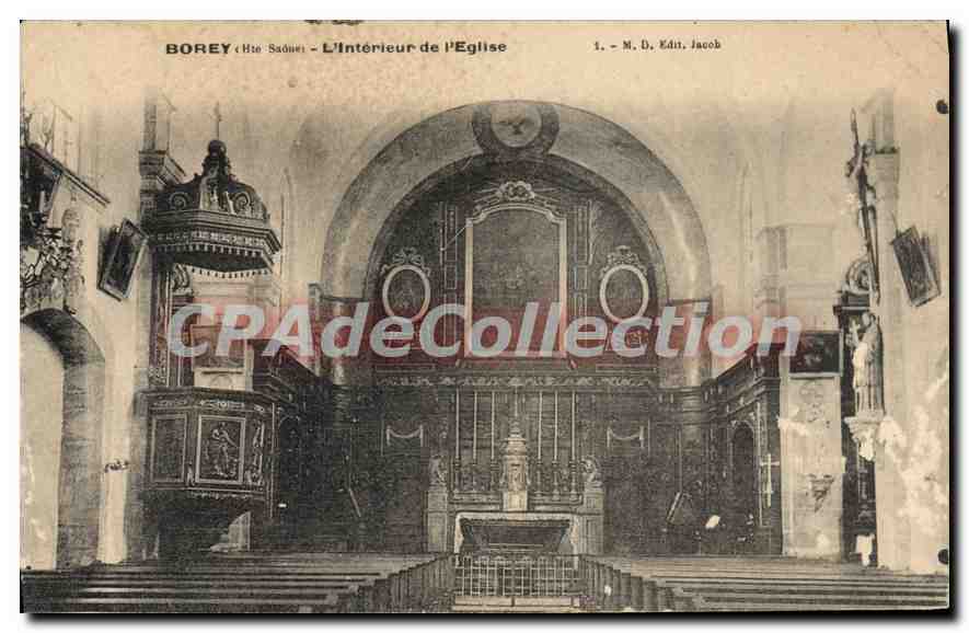 Borey (Hte-Saône) - L'Intérieur de l'Église — M. D. Edit. Jacob, n°1