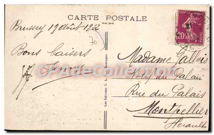 Marnay — Intérieur de l'Église — Éd. Charpillet n°13425 — Verso