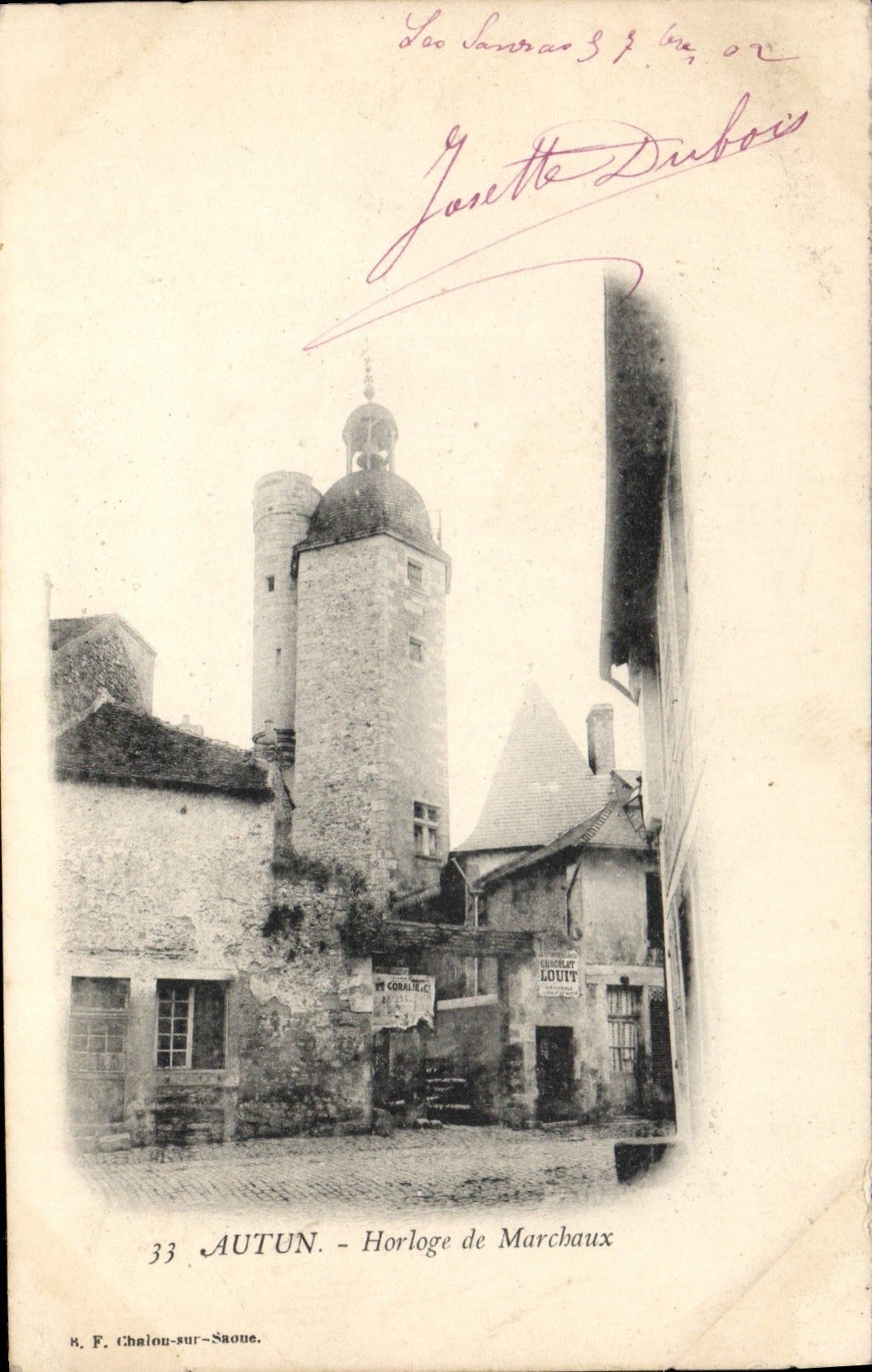 Autun - Horloge de Marchaux — éditeur F. Chalon-sur-Saône, n°33